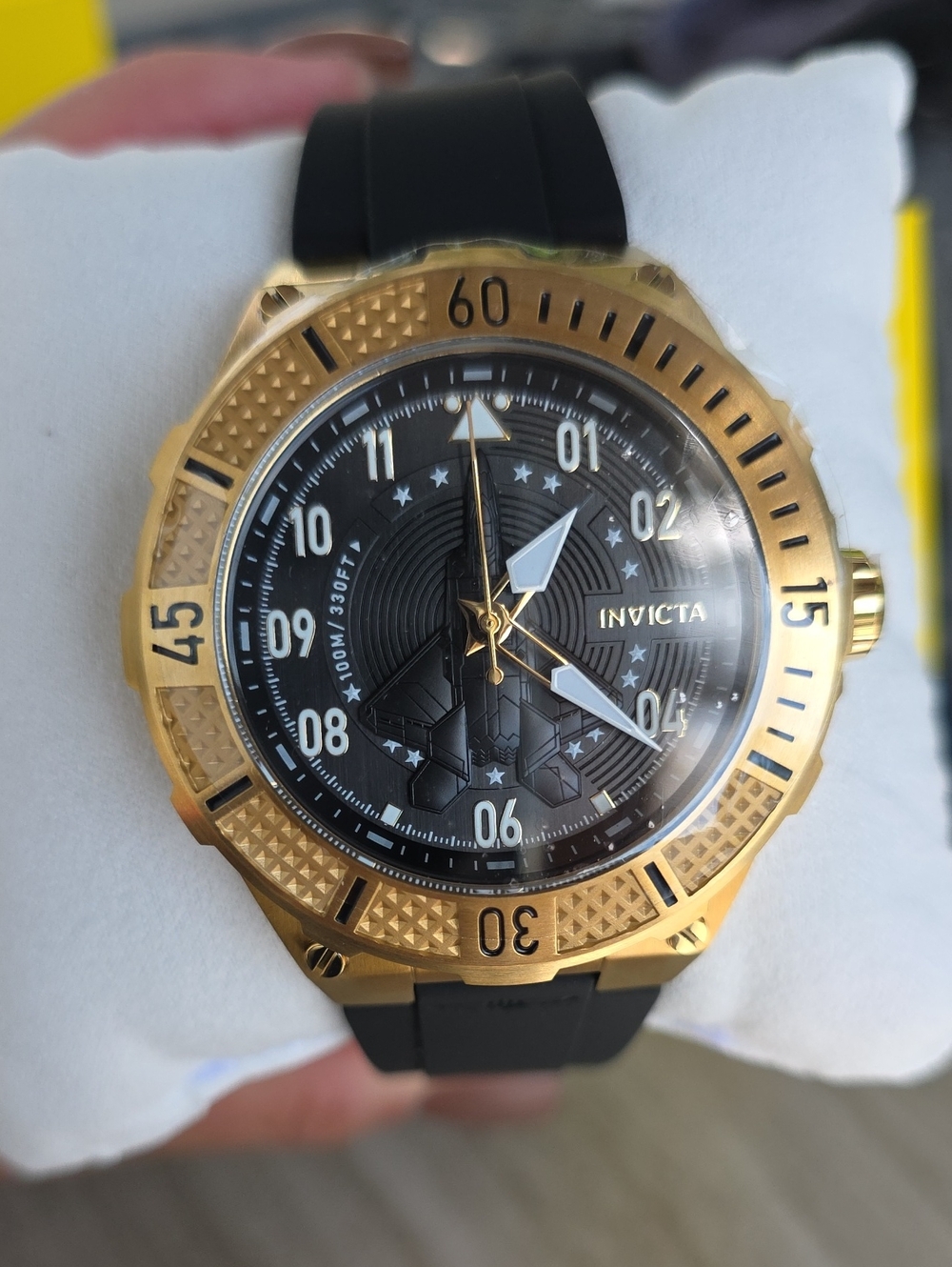 768. Invicta Men's 39889 Aviator Quartz Multifunction Black Dial Watch